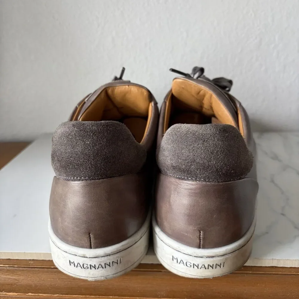 Magnanni Mens Elonso Low Sneaker Size 15 M Brown Leather Casual Shoe Museum Calf